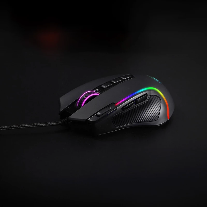 REDRAGON PREDATOR 4000DPI RGB Ergo spēļu pele - Melna