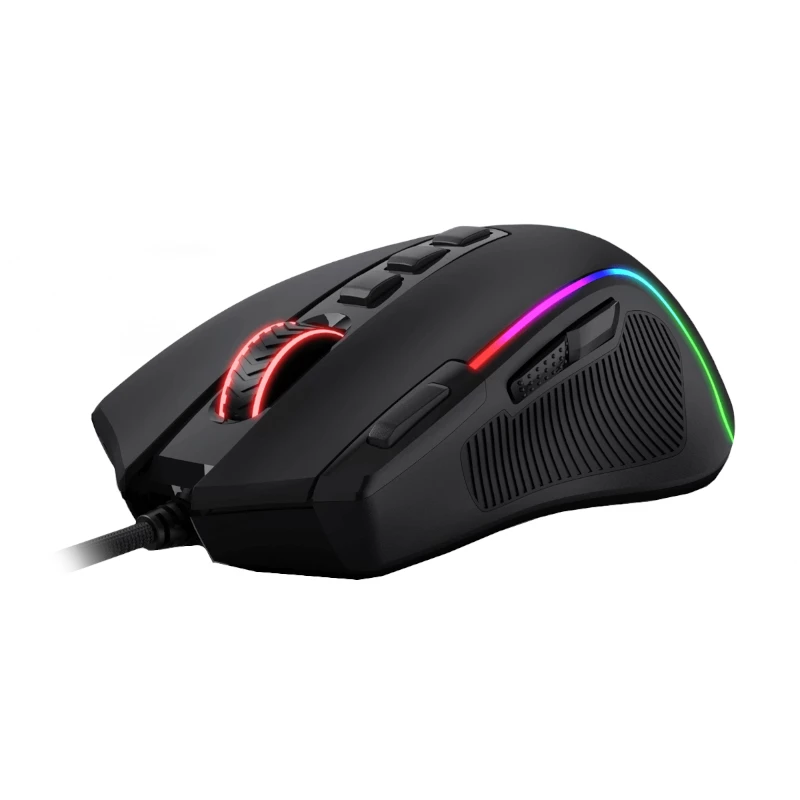 REDRAGON PREDATOR 4000DPI RGB Ergo spēļu pele - Melna