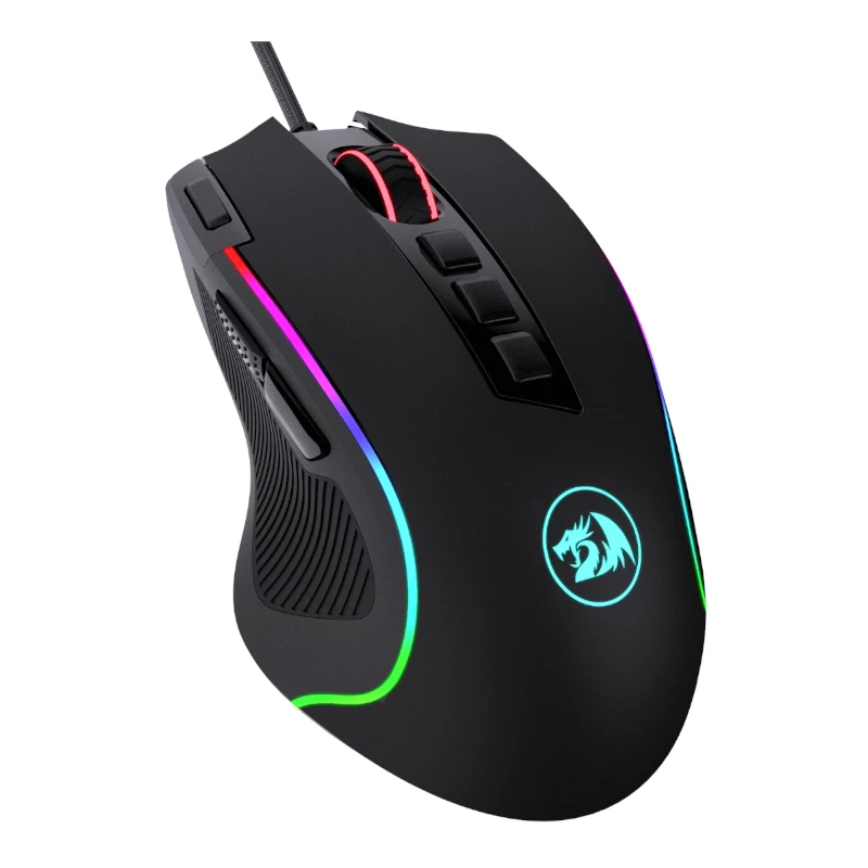 REDRAGON PREDATOR 4000DPI RGB Ergo spēļu pele - Melna