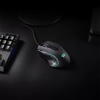 REDRAGON PREDATOR 4000DPI RGB Ergo spēļu pele - Melna