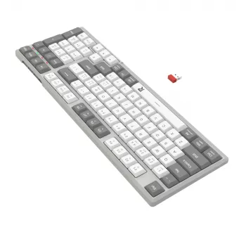 Redragon RD-BK-7111 60% Tri-Mode Low-Profile mehāniskā tastatūra, RGB fona apgaismojums, Hot-Swappable, Melna/Balta