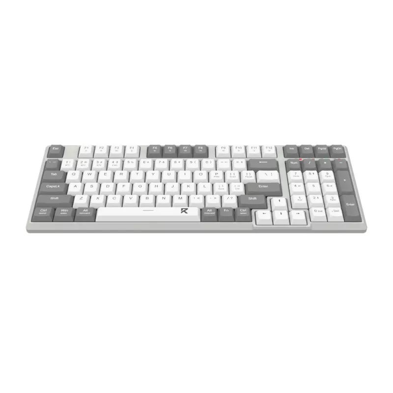 Redragon RD-BK-7111 60% Tri-Mode Low-Profile mehāniskā tastatūra, RGB fona apgaismojums, Hot-Swappable, Melna/Balta
