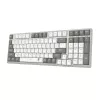 Redragon RD-BK-7111 60% Tri-Mode Low-Profile mehāniskā tastatūra, RGB fona apgaismojums, Hot-Swappable, Melna/Balta
