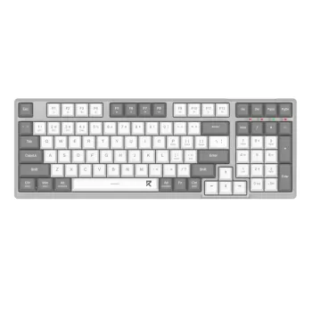 Redragon RD-BK-7111 60% Tri-Mode Low-Profile mehāniskā tastatūra, RGB fona apgaismojums, Hot-Swappable, Melna/Balta