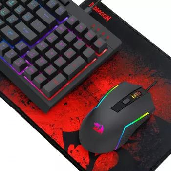 Redragon RD-S149 4-in-1 Gaming komplekts: RGB tastatūra, optiskā pele, austiņas un pelējuma paliktnis