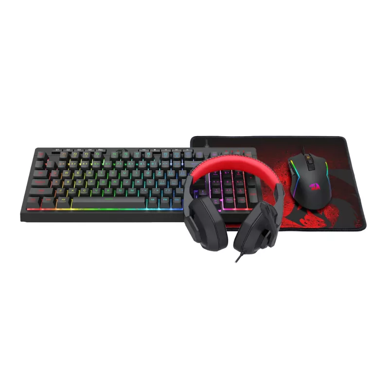 Redragon RD-S149 4-in-1 Gaming komplekts: RGB tastatūra, optiskā pele, austiņas un pelējuma paliktnis