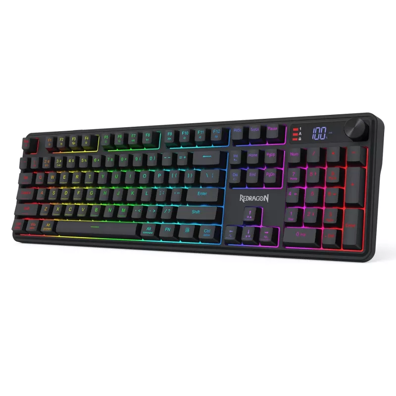 Redragon RM104 PRO VOLCANO RGB bezvadu membrānas spēļu klaviatūra - melna
