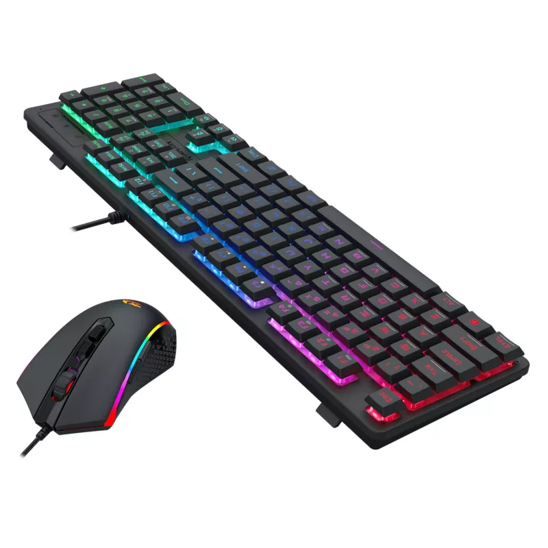 Redragon S107 RGB Gaming Essentials vadu spēļu tastatūras un peles komplekts