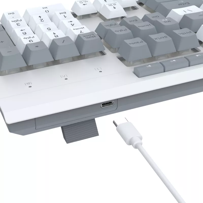 Redragon S151 vadu RGB spēļu tastatūras un peles komplekts - balts un pelēks