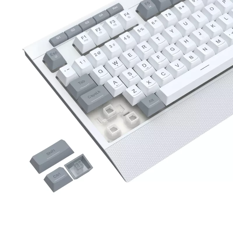 Redragon S151 vadu RGB spēļu tastatūras un peles komplekts - balts un pelēks