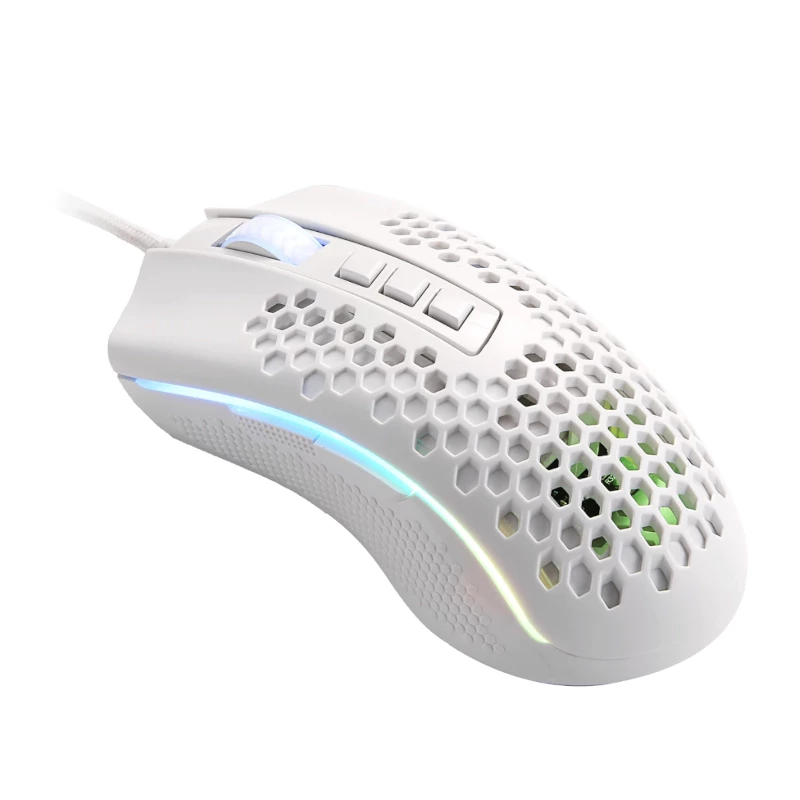 REDRAGON STORM WIRED RGB spēļu pele - viegls šūnveida dizains, 12400 DPI, 7 programmējamas pogas, Omron slēdži, PTFE kājiņas