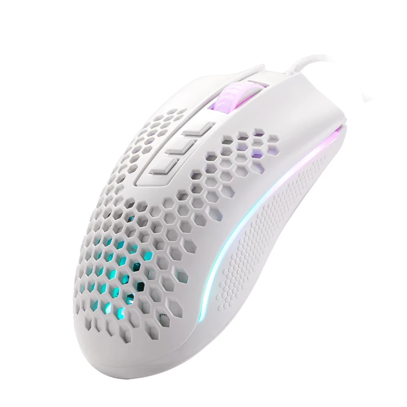 REDRAGON STORM WIRED RGB spēļu pele - viegls šūnveida dizains, 12400 DPI, 7 programmējamas pogas, Omron slēdži, PTFE kājiņas