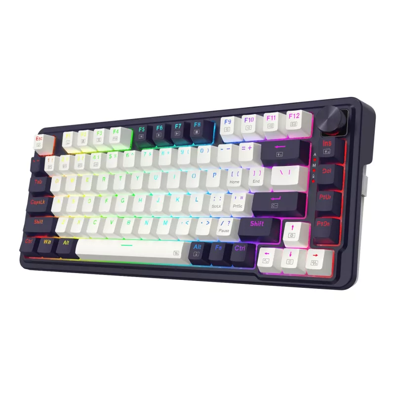 Redragon UCAL K673 PRO 65% Tri-Mode bezvadu mehāniskā spēļu tastatūra - melna (Hot-Swappable, Gasket Mount, RGB)