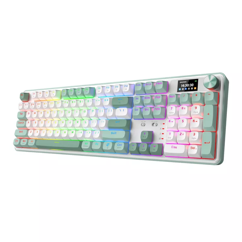 Redragon WYVERN K761 Pro pilna izmēra RGB bezvadu mehāniskā spēļu klaviatūra - balta/zaļa