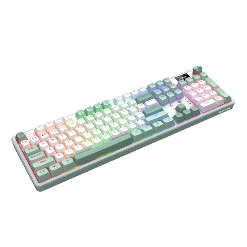 Redragon WYVERN K761 Pro pilna izmēra RGB bezvadu mehāniskā spēļu klaviatūra - balta/zaļa