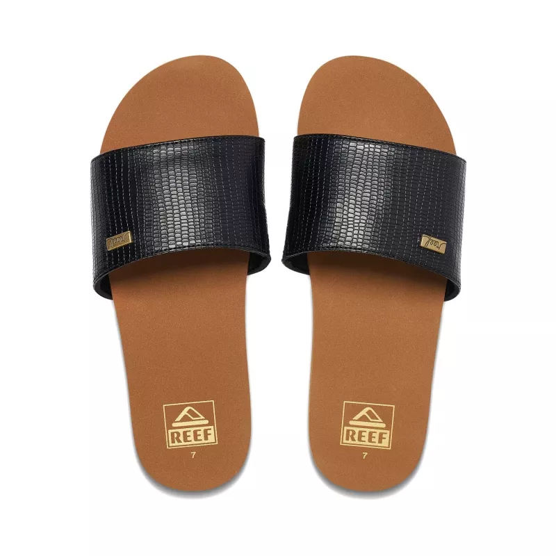 Reef Bliss Nights Slide Sandals Black/Tan