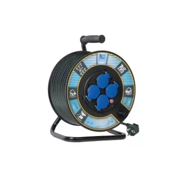 REEL RR3X1.5.40M.IP44 B.1116-300G-40-S Kabeļa spole 40m H05VV-F 3x1,5mm² 4 kontaktligzdas Schuko IP44 Melna