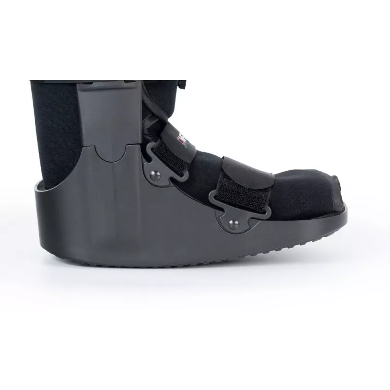 REH O-1183/XL Short Air Walker zābaks – Pneimatiskais potītes un pēdas imobilizators, šūpojošā zole, Melns/Pelēks, XL izmērs