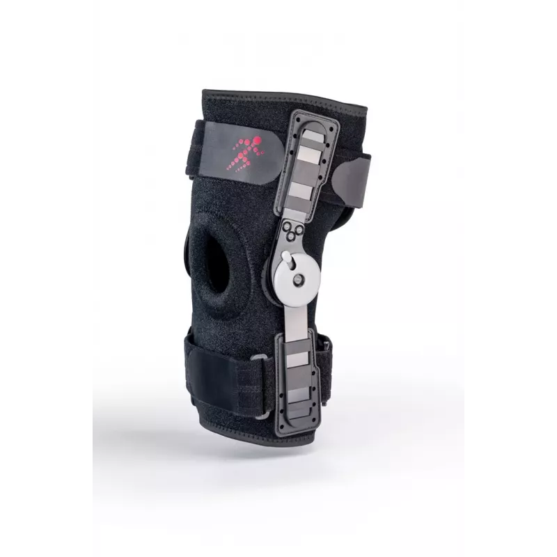 REH Stabilmax O-1241/XXL Atvērts īss ceļa stiprinājums ar elastīgiem stabilizatoriem, perforēts neoprēns, melns, izmērs XXL