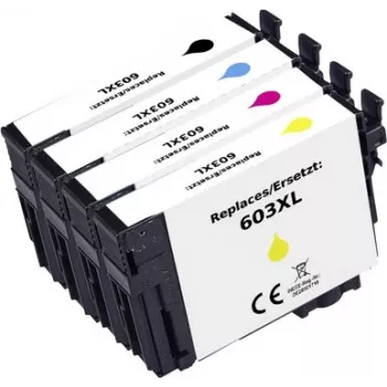 Renkforce saderīgu tintes kasetņu komplekts Epson 603XL (melna, ciāna, fuksīna, dzeltena) RF-I-E-603XLBKCMY4PK RF-7187228