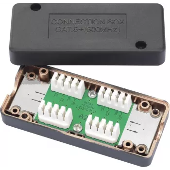 renkforce savienojuma kārba CAT 6A tīkla kabeļiem, ekranēta savienojuma kārba, LSA+ spailes, 10 Gbit/s, gaiši pelēka