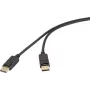 Renkforce DisplayPort kabelis 1m melns 4K UHD 60Hz vīriešu uz vīriešu ar zelta pārklājumu trīskārši ekranēts RF-6830472