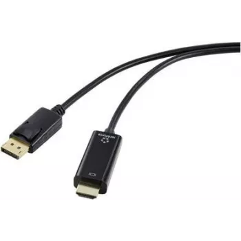 RENKFORCE DisplayPort uz HDMI kabelis 5 m melns 4K 30Hz ar zelta pārklājumu RF-5179192