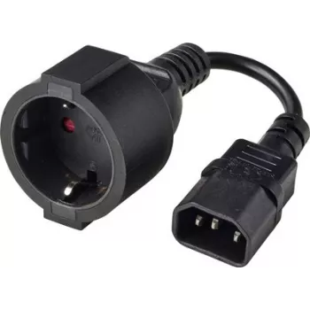 Renkforce barošanas adaptera kabelis C14 uz Schuko kontaktligzdu 0,15 m melns RF-7176926