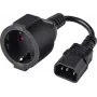 Renkforce barošanas adaptera kabelis C14 uz Schuko kontaktligzdu 0,15 m melns RF-7176926