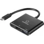 Renkforce RF-5133676 USB-C uz HDMI daudzportu adapteris ar Power Delivery un USB-A, 4K, 20 cm, melns