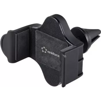 Renkforce RF-5385148 360° rotējošs ventilācijas restes auto tālruņa turētājs 55-85 mm viedtālruņiem, melns