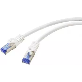 Renkforce RF-5771524 Cat6a S/FTP Tīkla savienojuma kabelis, 2m, Balts, 10GbE, 500MHz, RJ45, Snagless, Zeltaini pārklāts