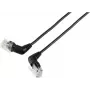 Renkforce RF-6071540 CAT 6 U/UTP tīkla savienojuma kabelis, RJ45, 0,5 m, melns, 360° rotējoši leņķa spraudņi