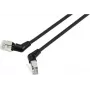 Renkforce RF-6071550 CAT 6a F/UTP tīkla kabelis, 2 m, melns, 360° pagriežami RJ45 savienotāji, leņķiska izeja