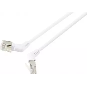 Renkforce RF-6071568 CAT 6a F/UTP tīkla kabelis, RJ45, 2 m, balts, 360° pagriežami savienotāji, leņķiska izeja
