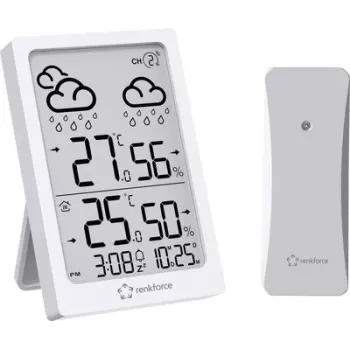 Renkforce RF-6416472 Bezvadu laikapstākļu stacija Balta