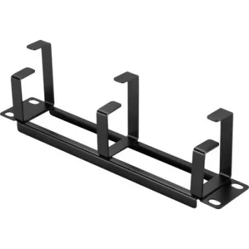 Renkforce RF-7116956 10 inch tīkla skapja kabeļu pārvaldības panelis 1U melns