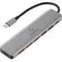Renkforce RF-7465828 USB-C 6-in-1 centrmezgls, 3x USB-A 3.0, USB-C datu, 4K HDMI, 100W PD, pelēks