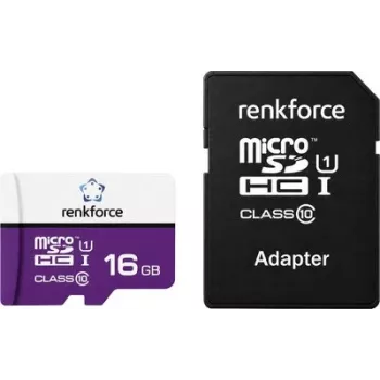 Renkforce RF-mSDC-16GB microSDHC kartīte 16 GB Class 10 UHS-I U1 ar SD adapteri RF-7577908