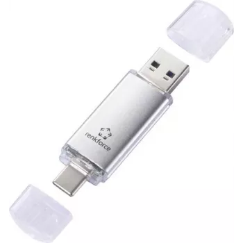 Renkforce RF-USBOS-230 64 GB USB 3.2 Gen 1 divu savienotāju USB-A/USB-C zibatmiņas disks sudraba RF-6688140