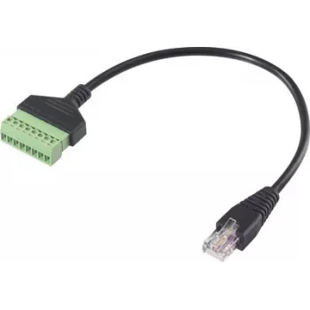 Renkforce RJ45 tīkla adaptera kabelis, RJ45 vītišķis uz skrūvju spailu bloku, 8P8C, 30 cm, melns RF-6443978