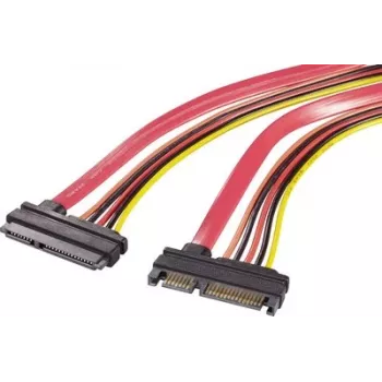 Renkforce SATA Combo pagarinājuma kabelis 7+15 pin male to female 0,20 m sarkans/oranžs RF-4297182