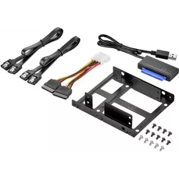 Renkforce SSD komplekts DH06K divu 2,5 inch uz 3,5 inch disku montāžas rāmis, metāls, melns