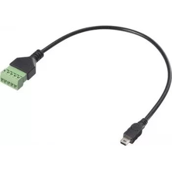 Renkforce USB 2.0 adaptera kabelis Mini-B tēviņš uz 5 kontaktu skrūvju spailu bloku, 0,3 m, melns RF-6443960