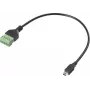 Renkforce USB 2.0 adaptera kabelis Mini-B tēviņš uz 5 kontaktu skrūvju spailu bloku, 0,3 m, melns RF-6443960