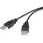 Renkforce USB 2.0 kabelis A uz A 1,8 m melns ar zelta pārklājumu RF-4463037