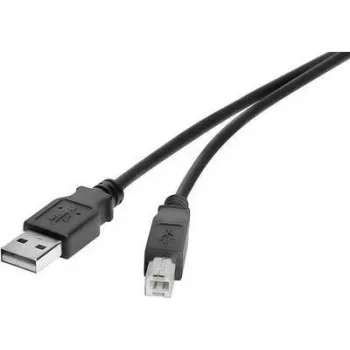 Renkforce USB 2.0 kabelis A uz B 1m melns ar zelta pārklājumu RF-4463070