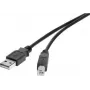 Renkforce USB 2.0 kabelis A uz B 1m melns ar zelta pārklājumu RF-4463070