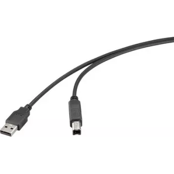 Renkforce USB 2.0 kabelis USB-A vītņu uz USB-B vītņu 2 m melns RF-6830428