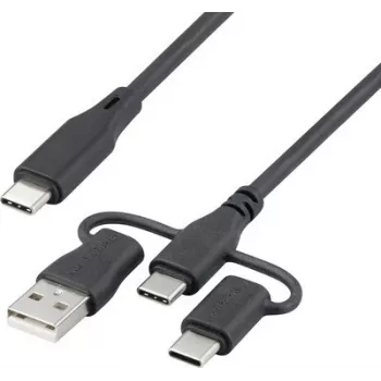 Renkforce USB 2.0 USB-C uzlādes kabelis 3m melns RF-6615910